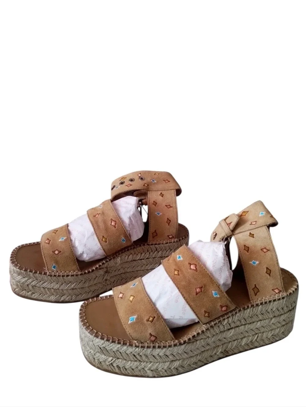 Rag & Bone Tara Tan Suede Platform Espadrille Sandals Women's 9 Boho
